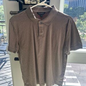 Men’s Medium Polo Shirt - Banana Republic Luxe Touch Performance (Beige/Tan)
